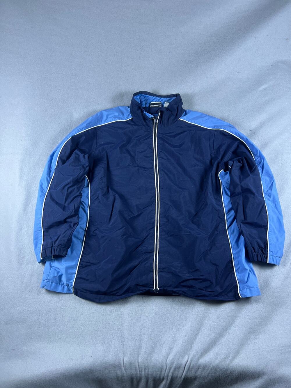 Vintage Fashion Bug Track Jacket Womens XL Navy Blue Softshell Windbreaker Sport
